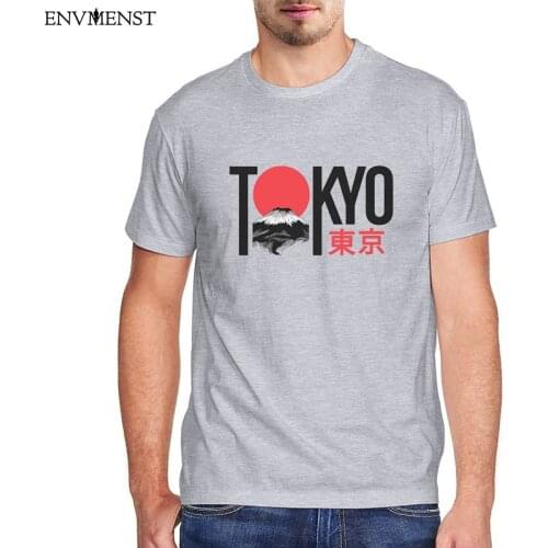 Funny Tokyo Japan Mount Fuji Graphic T Shirt Men Clothing Cotton Casual Tees Tops Mens T-shirt Harajuku oversized Streetwear