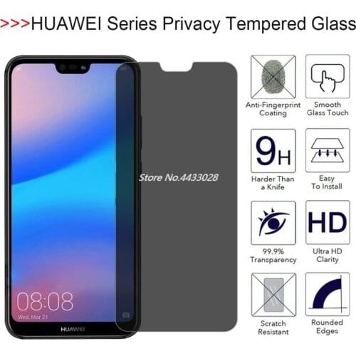 9H 2.5D Privacy Tempered Glass for Huawei Nova 2 2s 2i 3 3i 3e 4 Nova 2 Plus Nova 2i Anti Peeping Protector Screen Film Glass
