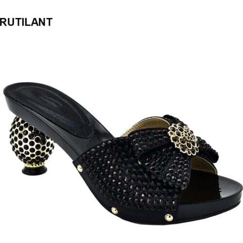 New Arrival Designer Shoe Women Luxury 2019 Ladies Sandals with Heels Slip on Shoes for Women Nigerian Women Wedding Party Pumps