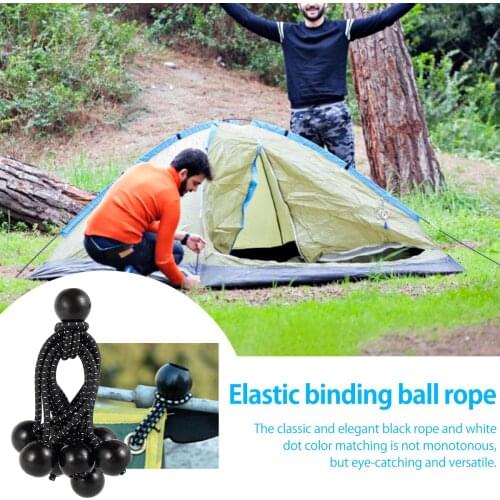 10/50 Pcs Ball Bungee Cords Fixing Tie Rope Tent Tarp Tie Down Strap with 4 Inch Bungee Balls for Outdoor Camping Supply