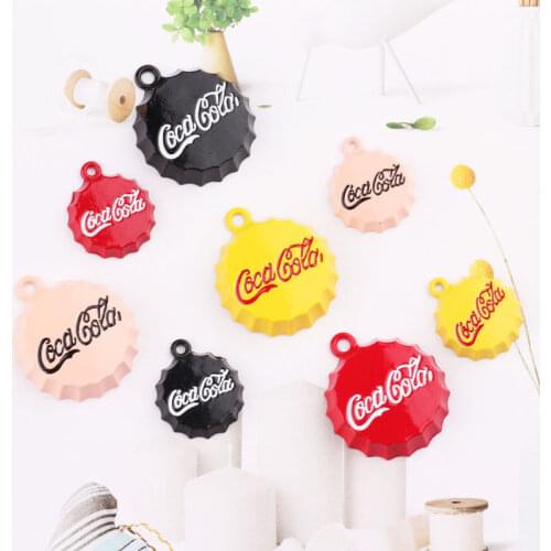 10pcs Cola Drink Bottle Enamel Cap Charms Drop Oil Alloy Pendants Beverage Floating DIY Earring Bracelet Jewelry Accessory FX015