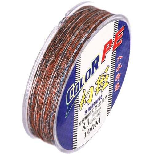 100m Fishing Line 8-strand Fishing Line Strong Horse Main Line Spotted Nylon Linha Multifilament Fishing Line Peche Fishing Gear