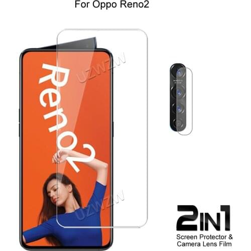 2 in 1 For Oppo Reno2 Reno 2 Camera Lens Film & Screen Protector Guard Protective HD Tempered Glass Explosion Proof Anti-Shock