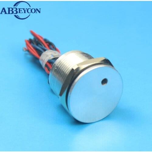22mm Aluminium Oxide Dot LED light Latching 0.2A 12/24VAC/DC IP68 Normally Open Waterproof 300mm Pre-Wired Touch Piezo Switch