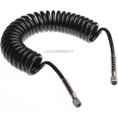 3M 4 x 6mm Black Flexible PU Recoil Hose Spring Tube For Compressor Air Tool R06 Whosale&DropShip