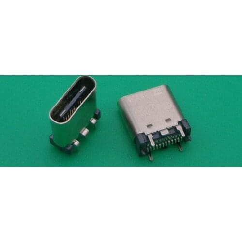 5 pcs USB 3.1 Type C Connector 24 Pin Female Socket receptacle Surface Mount Straight Vertical PCB SMT Board Guide