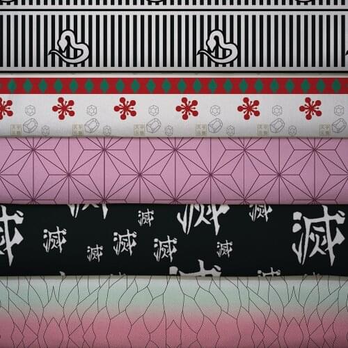 50cm*140cm Printed Polyester Cotton Fabric Patchwork for Sewing Dress clothing cloth Making kimetsu no yaiba fabric k2833
