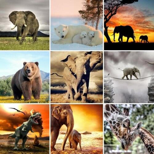 40/45/50/55/65 diamond painting 5D Full Square embroidery mosaic Cross Stitch animal Elephant DIY Wall Sticker home Decoration