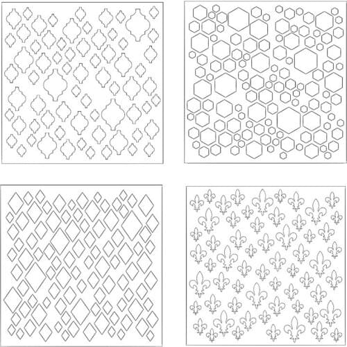 Diamond Hexagon Pattern Plastic Stencil for DIY Scrapbooking Album DIY Paper Card Craft Fun Templates Decoation 8x8 inch