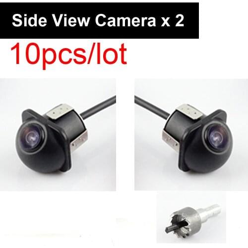 10pcs Pair Auto 20mm Hole Drilling Side View Camera Side Mirror Mount Reverse Mirrored Image No Parking Stereo RCA -Pack of 2