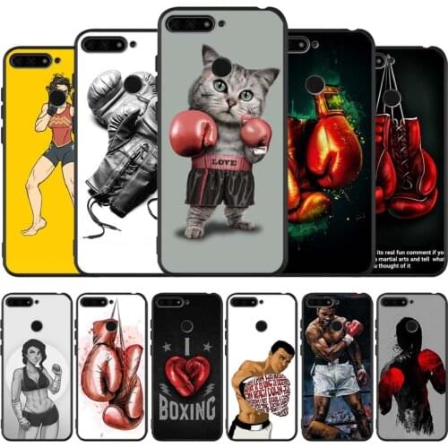 Boxing black Silicone Phone Case For honor 30 20 Pro 8 8X 9 10 20 Lite Mate 10 20 30 Lite Pro cover