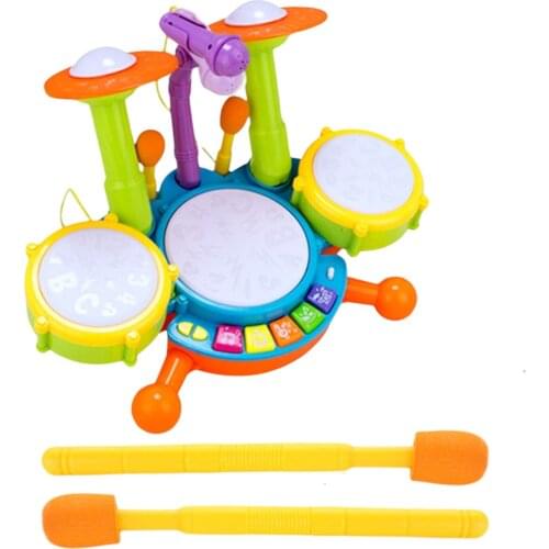 Kids Drum Musical Instruments Baby Drum Set Piano Drum Set With 2 Sticks Kids Early Educational Toys Infant Music Toys Handy