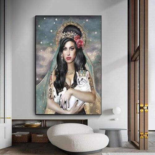 Virgin Mary Portrait Canvas Painting Canvas Wall Art Modern Canvas Picture Room Home Decoration Canvas Home Decoration Print On