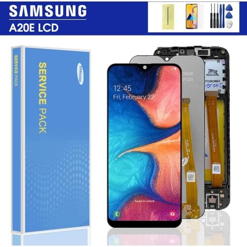 Original For Samsung Galaxy A20e A202 A202F A202F/DS Display Touch Screen Digitizer Assembly For SAMSUNG A20e LCD with frame