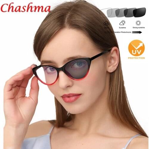 Photochromic Gray Lens Cat Women Sunglasses Reading Glasses Discoloration Diopters Gafas Glasses Frame