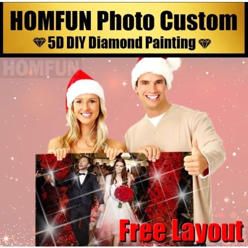 HOMFUN Photo custom DIY,Diamond Embroidery 5D Private custom Diamond Painting Cross Stitch Diamond 5D Decoration Gift