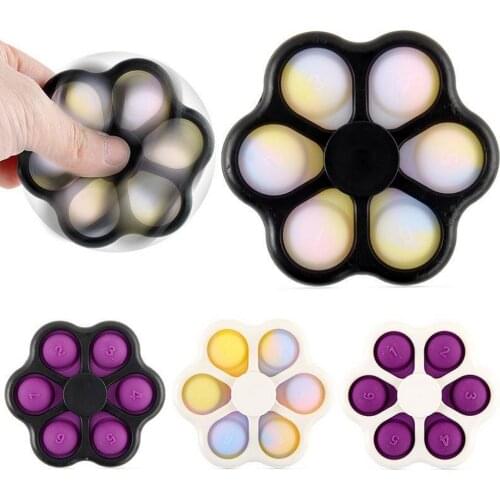6 Sided Fidget Spinner Toys Pop It New Stress Release Flip Color Finger Toys Accessories Flipping Kid Toy Board Bubble Fun