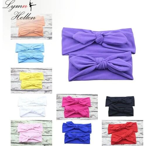 2Pc Mama Baby Headband Sets BowKnot knot Hairband Turban Parent-Child Headwear Wrap Head Wrap Hair Band Accessories Play Mats