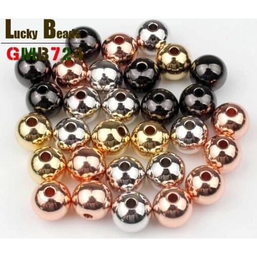Metal Copper Spacer Beads Round Micro Pave CZ Zirconia Loose Beads For DIY Jewelry Making Necklace Bracelet Charm 3/4/5/6/8mm