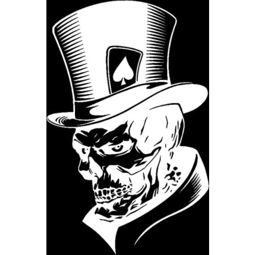 Lovely Joker Skeleton Skull Playing Cards Poker Monster Hat Car Sticker Vinyl Car Window Body Decorative Stickers Accessories