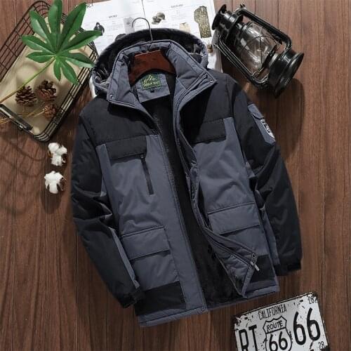 Fashion Mens Jacket 2021 Winter Plus Velvet Thick Hooded Coat Mens Windproof and Waterproof Outdoor Mountaineering Clothes Men