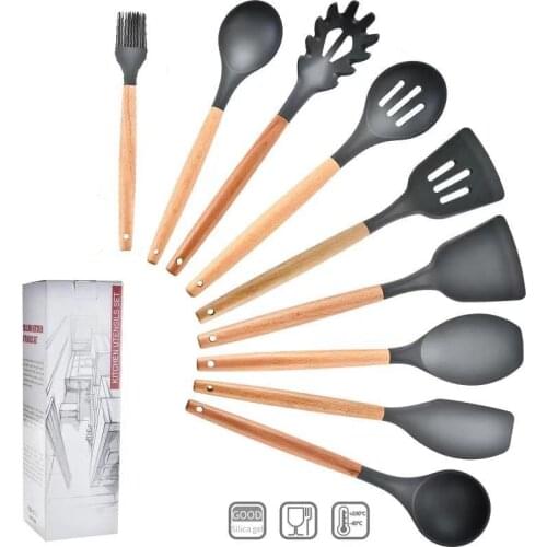 Kitchenware Cooking Utensils Set Heat Resistant Kitchen Non-Stick Cooking Utensils Baking With Storage Box Tools Free shipping