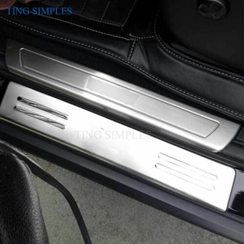 Car Door Sill Scuff Plate Protective Welcome Pedal set for Jeep Grand Cherokee 2014 15Stainless Steel Stickers Trim Accessories