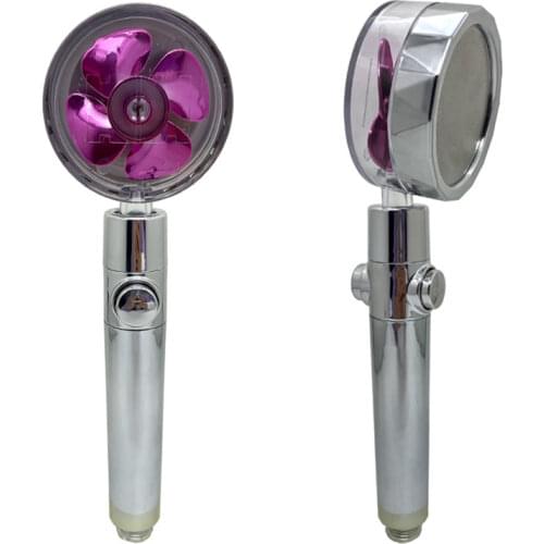 360 Degrees High Pressure Shower Head Water Saving Flow Rotating ABS Spray Nozzle Bathroom Small Turbo Fan Shower Head