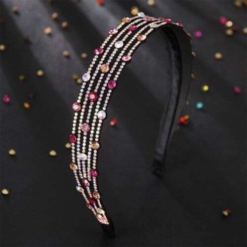 Simplicity Fashion Wave Head Wear Luxury Headband for Women Rhinestone Non-slip Border Girl Hairpin Fancy Hair Accessories Gift