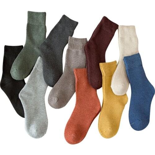 Socks Winter Warm Women Colored Cotton Plus Velvet Thickening Socks Breathable And Sweat-absorbing Fashion Sock warm towel socks