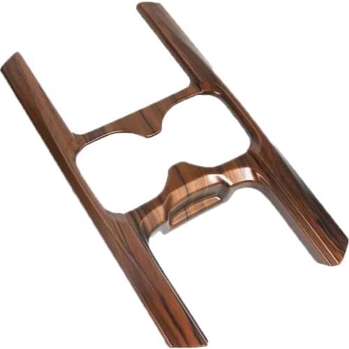 NEW-Car Styling ABS Peach Wood Grain Front Water Cup Drink Holder Trim Cover Frame for Honda CRV CR-V 17-18