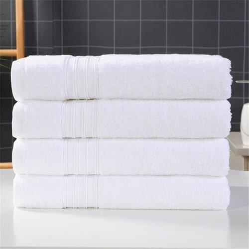 White Bath Towel 100% Cotton Towel Set for Bathroom Hotel SPA Soft Absorbent Comfortable Beach Towel,Shower Towel 4PC 70*135CM
