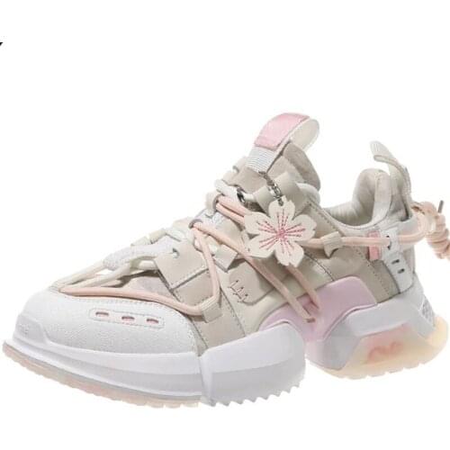 RASMEUP 2021 Spring Women Casual Sport Shoes New Designer Fashion Hot Sale Girl Comfortable Sneakers Petal Platform Shoes