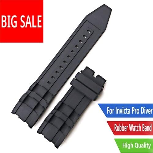 CARLYWET 26mm Quality Silicone Rubber Replacement Watch Band For Invicta Pro Diver Collection Chronograph 6986-6991-6996-17566