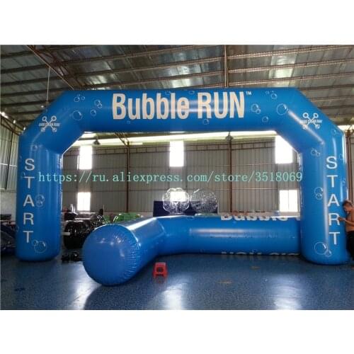 Blue air-tight PVC inflatable arch for commercial display or otherwise, with air pump