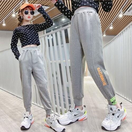 Girls Sweatpants Joggers Girls Harem Pants Outer Wear Childrens Loose Pants Big Kids Casual Trousers 2021 Girls Sport Trousers