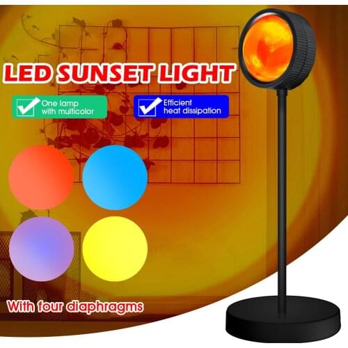 LED Projection Lamp Sunset Light Night LED Sunset Bulb Color Lamp USB Rainbow Lamp Desk LED Decoration Atmosphere Lighting