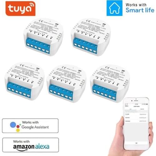 Tuya Smart Wifi Switch Module Remote Smart Light Switch Module Neutral Wire + Fire Wire App Timer Google Alexa Echo Smart Home
