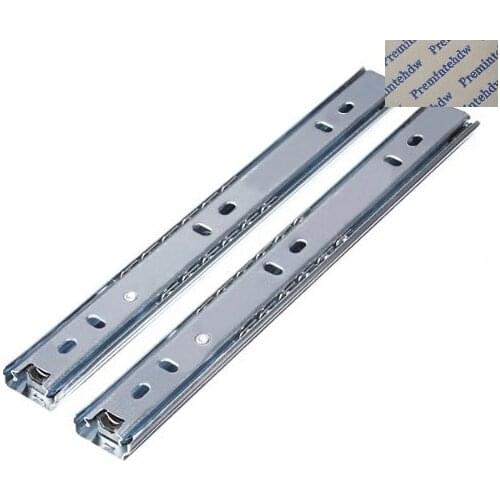 27mm Wide Ball Bearing Drawer Slide Detachable 2 Fold Keyboard Desk Pull-out Tray