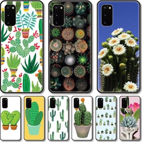 Green cactus Phone Case For Samsung Galaxy Note S21 20 10 9 E Lite UW Ultra 5G PRO Black Shell Cover