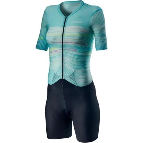 ZOOTEKOI Womens Triathlon Short Sleeve Cycling Set Maillot Ropa Ciclismo Jumpsuit Summer Short Sleeve MTB Outdoor Cycling Set