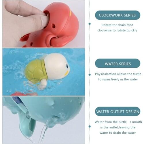1 PCS Cute Cartoon Animal Tortoise Classic Baby Water Toy Infant Swim Turtle Wound-up Chain Clockwork Kids Beach Bath Toys