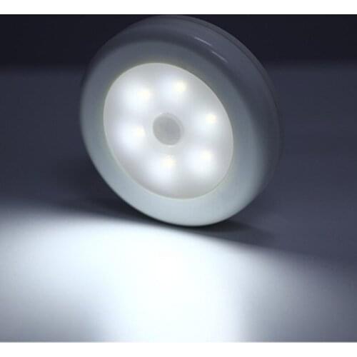 10 pcs 6 LEDs Night Light Infrared PIR Motion Sensor Battery Powered 6 Led Wireless Detector Wall Lamp for Closet Cabinet