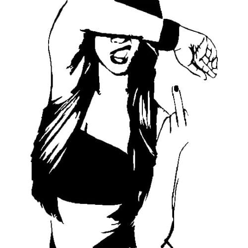 16cm*12cm Creative Girl Middle Finger Car Sticker Pvc Custom Portable Truck Motorcycle Auto Parts Decal Customizable Colors