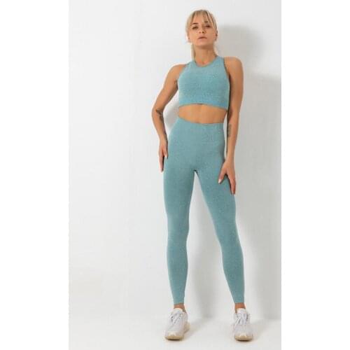 2pcs/set Seamless Yoga Set Running Sports Suits Tracksuit Women Bra Sleeveless Breathable leggings pants Fitness Gym Sets