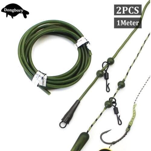 2PCS Carp Fishing Rig Tubing Hook Line Sleeves Soft Rig Tube Sleeve Pretend Fishing Line For Carp Rig Tackle Accessories Tool 1M