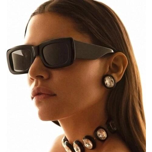 2021 Cool Sunglasses Men Women UV-400 Small Brand Vintage Rectangular Narrow Frame Sunglasses UV Protection