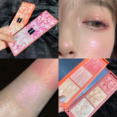 3 Color Makeup Glitter Highlighter Facial Bronzer Palette Face Contour Shimmer Powder Body Base Illuminator Highlight Cosmetic