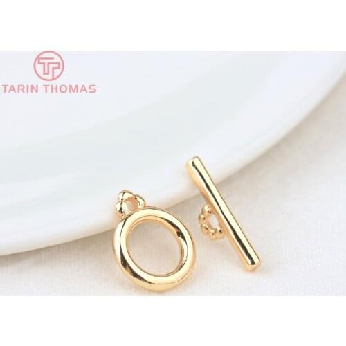 6 Sets 24K Champagne Gold Color Plated Brass Bracelet O Toggle Clasps High Quality Diy Jewelry Accessories