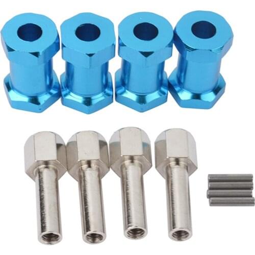 4Pcs Aluminum RC Car 12Mm Hex Wheel Hub Drive Adaptor Extension Combiner Coupler for 1/10 RC Crawler Axial SCX10 D90,Blue 20Mm